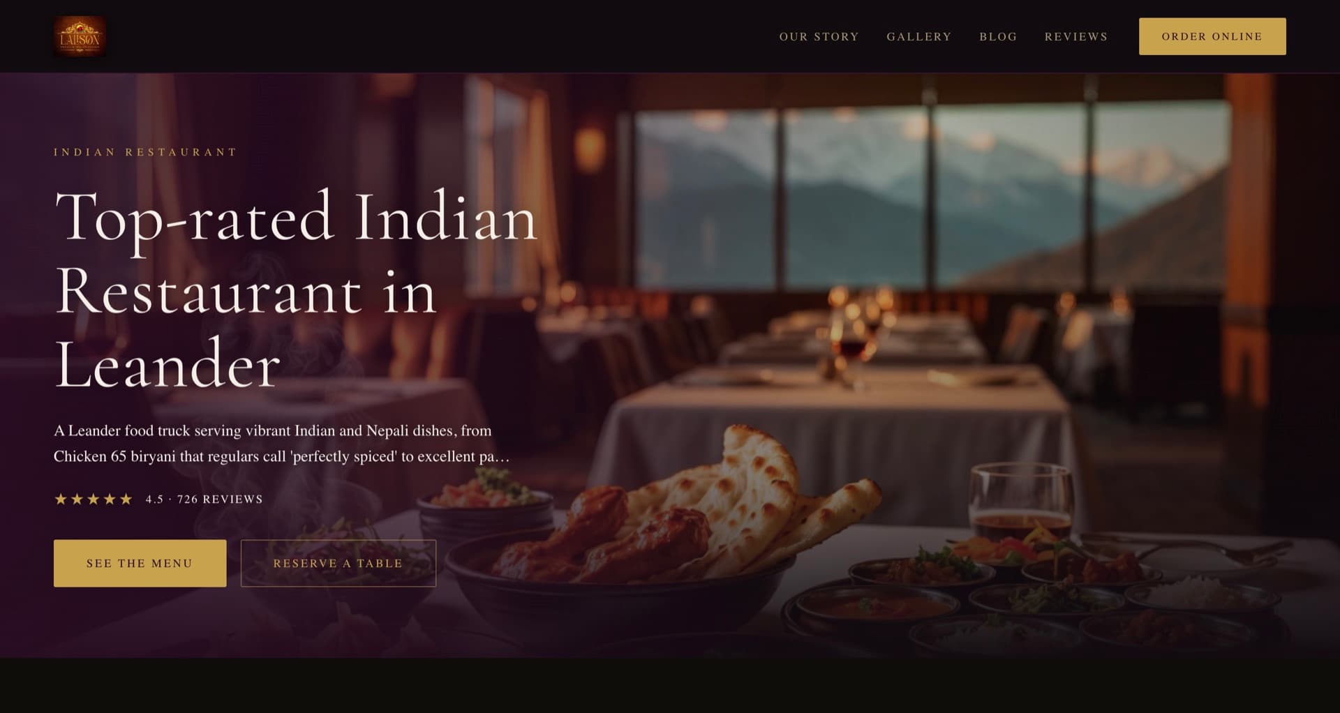 A restaurant website built and run by Nuxa — Lali Son Fast Food, with its own photography, menu and reserve actions